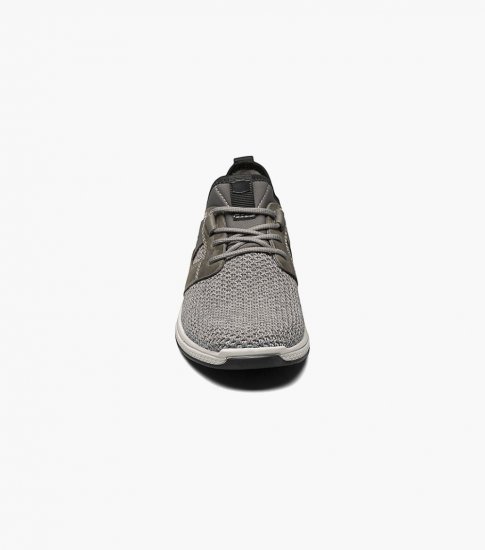 Florsheim Great Lakes Jr. Boys Knit Plain Toe Sneaker - Gray - Click Image to Close