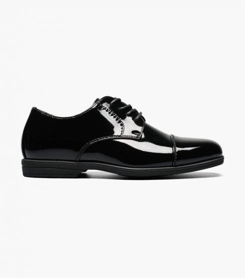 Florsheim Reveal Jr. Boys Cap Toe Oxford - Black Patent - Click Image to Close