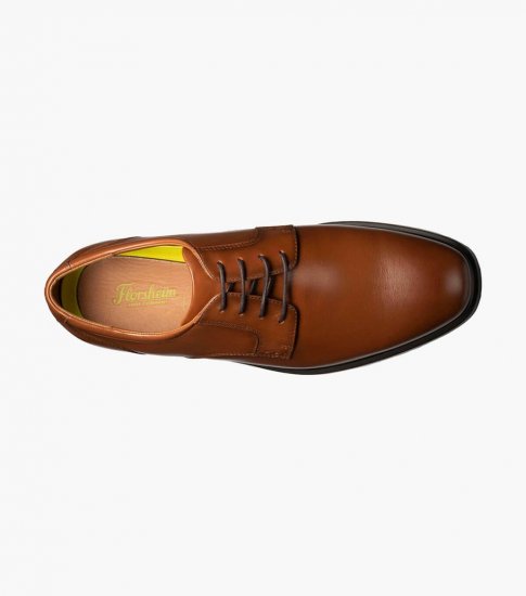 Florsheim Men's Forecast Waterproof Plain Toe Oxford - Cognac - Click Image to Close