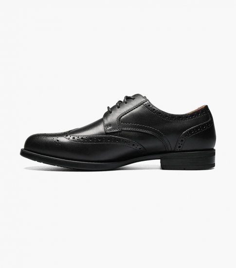 Florsheim Men's Midtown Wingtip Oxford - Black - Click Image to Close