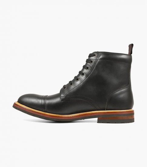 Florsheim Men's Foundry Cap Toe Boot - Black - Click Image to Close