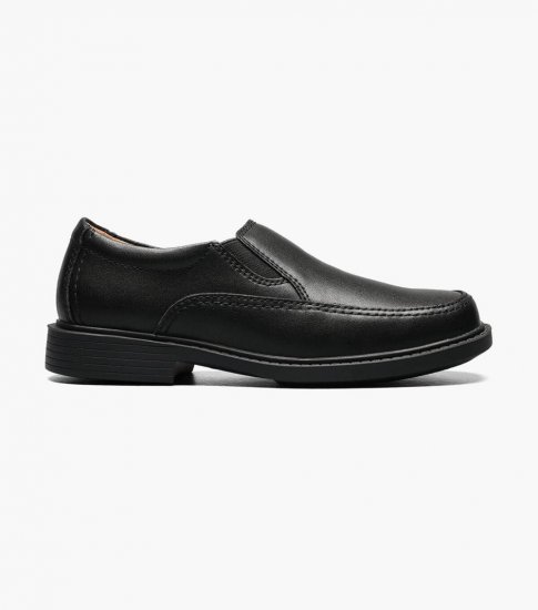 Florsheim Bogan Jr. II Boys Moc Toe Slip On - Black - Click Image to Close