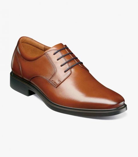 Florsheim Men's Forecast Waterproof Plain Toe Oxford - Cognac - Click Image to Close