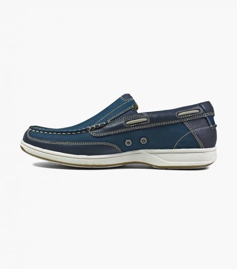 Florsheim Men's Lakeside Moc Toe Slip On - Navy - Click Image to Close