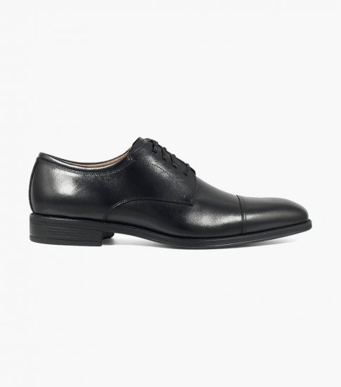 Florsheim Men's Azzio Cap Toe Oxford - Black - Click Image to Close