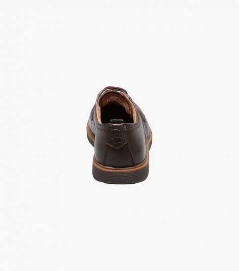 Florsheim Supacush Jr. Boys Plain Toe Oxford - Brown Tumbled - Click Image to Close