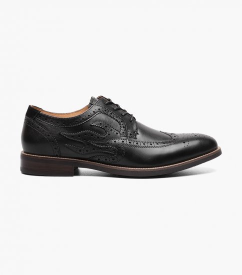 Florsheim Men's Uptown Spicy Wingtip Oxford - Black - Click Image to Close