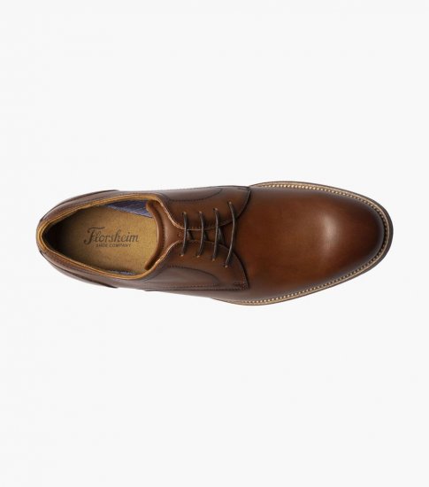 Florsheim Men's Rucci Plain Toe Oxford - Cognac - Click Image to Close