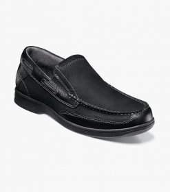 Florsheim Men's Lakeside Moc Toe Slip On - Black Florsheim Men's Lakeside Moc Toe Slip On - Black