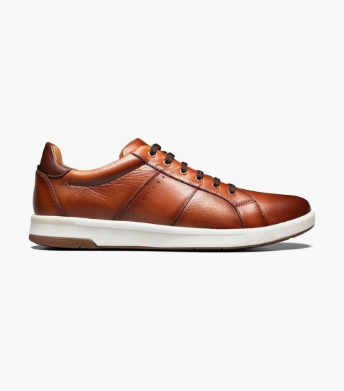 Florsheim Men's Crossover Lace To Toe Sneaker - Cognac - Click Image to Close