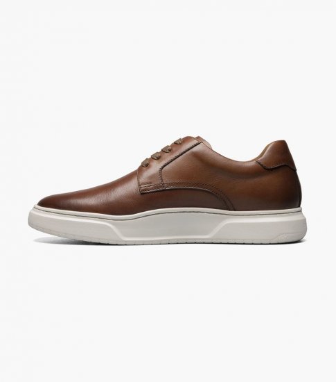 Florsheim Men's Premier Plain Toe Lace Up Sneaker - Cognac - Click Image to Close