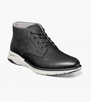 Florsheim Men's Frenzi Plain Toe Chukka Boot - Black Nubuck