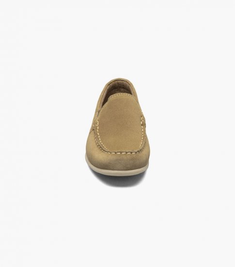 Florsheim Jasper Jr. Boys Moc Toe Venetian Loafer - Khaki - Click Image to Close