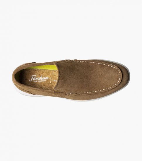 Florsheim Men's Hamptons Moc Toe Venetian Loafer - Tan Suede - Click Image to Close