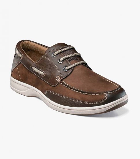 Florsheim Men's Lakeside Moc Toe Oxford - Brown - Click Image to Close