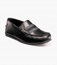 Florsheim Jasper Jr. Boys Moc Toe Strap Loafer - Black