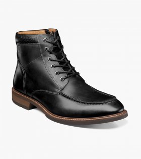 Florsheim Men's Chalet Moc Toe Lace Up Boot - Black CH