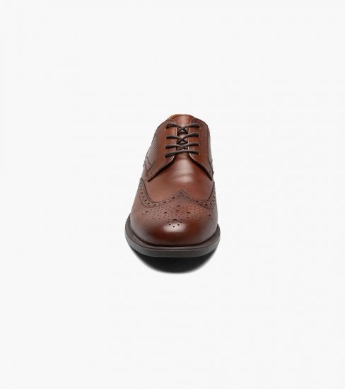 Florsheim Men's Midtown Wingtip Oxford - Cognac - Click Image to Close