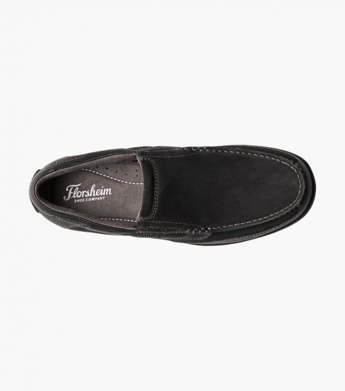 Florsheim Men's Lakeside Moc Toe Slip On - Black - Click Image to Close