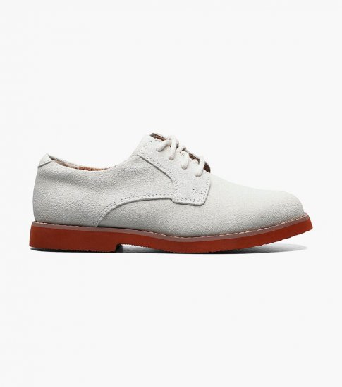 Florsheim Kearny Jr. Boys Plain Toe Oxford - White - Click Image to Close