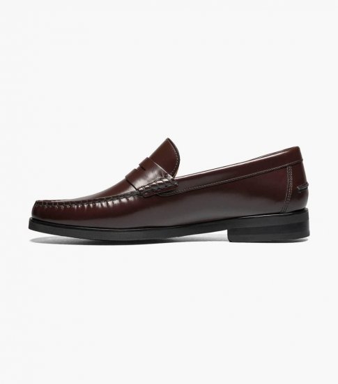 Florsheim Men's Berkley Flex Moc Toe Penny Loafer - Burgundy - Click Image to Close