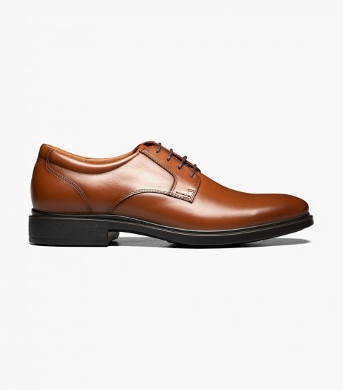 Florsheim Men's Forecast Waterproof Plain Toe Oxford - Cognac - Click Image to Close