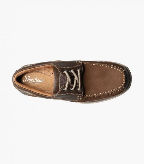 Florsheim Men's Lakeside Moc Toe Oxford - Brown - Click Image to Close