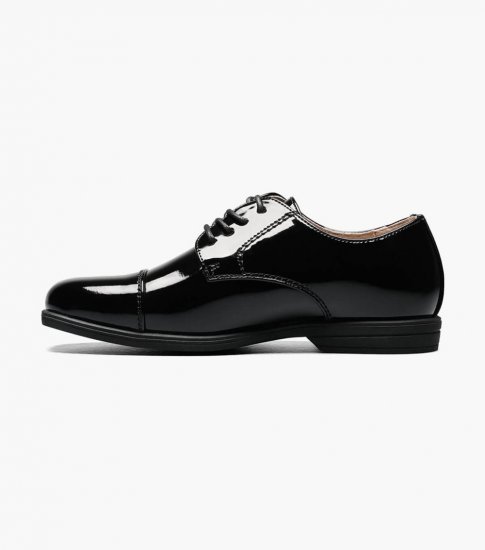 Florsheim Reveal Jr. Boys Cap Toe Oxford - Black Patent - Click Image to Close