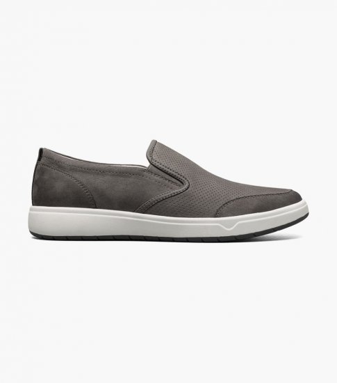 Florsheim Men's Heist Moc Toe Slip On Sneaker - Gray - Click Image to Close