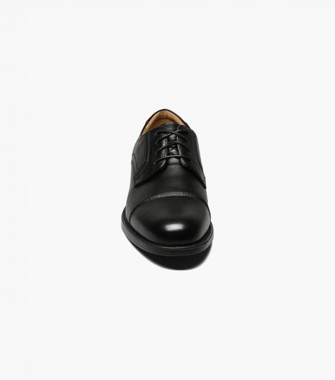 Florsheim Men's Midtown Cap Toe Oxford - Black - Click Image to Close