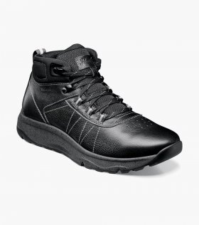 Florsheim Men's Tread Lite Plain Toe Hiker Boot - Black Tumbled