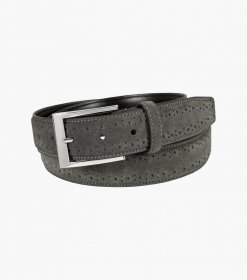 Florsheim Lucky Genuine Suede Belt - Gray