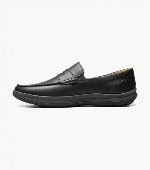 Florsheim Men's Central Moc Toe Penny Loafer - Black - Click Image to Close