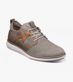 Florsheim Men's Venture Knit Plain Toe Lace Up Sneaker - Mushroom