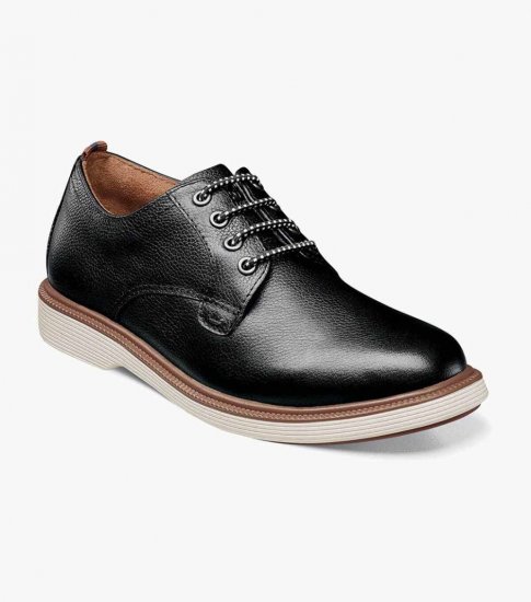 Florsheim Supacush Jr. Boys Plain Toe Oxford - Black - Click Image to Close