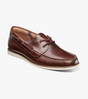 Florsheim Men's Atlantic Moc Toe Boat Shoe - Chocolate