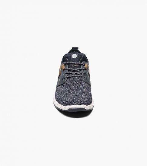 Florsheim Great Lakes Jr. Boys Knit Plain Toe Sneaker - Navy - Click Image to Close