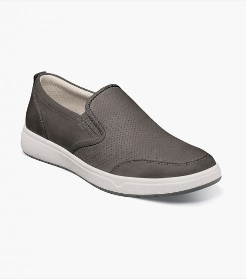 Florsheim Men's Heist Moc Toe Slip On Sneaker - Gray - Click Image to Close