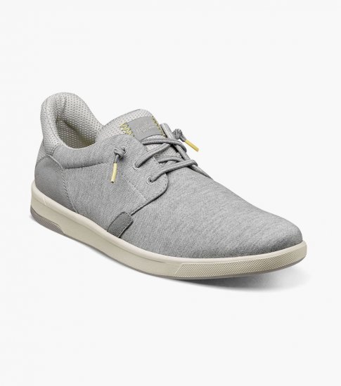 Florsheim Men's Crossover Canvas Plain Toe Slip On - Light Gray - Click Image to Close