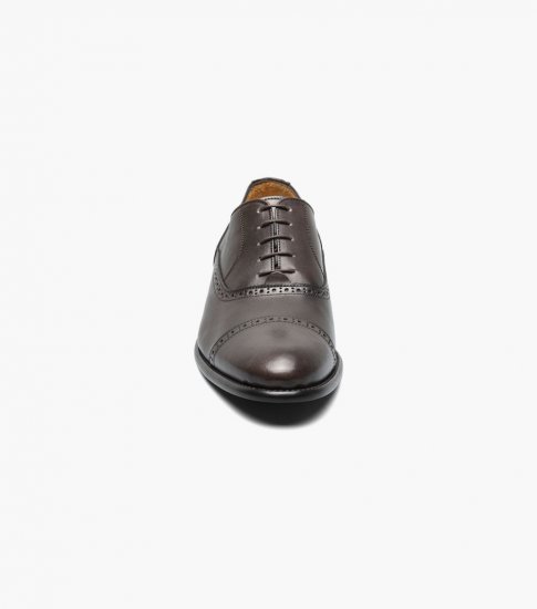 Florsheim Men's Ravel Cap Toe Oxford - Dark Brown - Click Image to Close