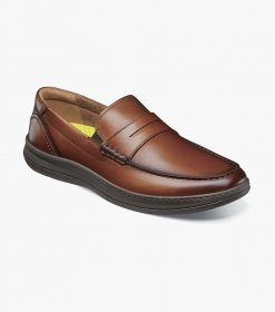 Florsheim Men's Central Moc Toe Penny Loafer - Cognac Florsheim Men's Central Moc Toe Penny Loafer - Cognac