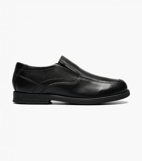 Florsheim Midtown Jr. Boys Moc Toe Slip On - Black - Click Image to Close