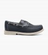 Florsheim Croquet Jr. Boys Moc Toe Boat Shoe - Navy Nubuck