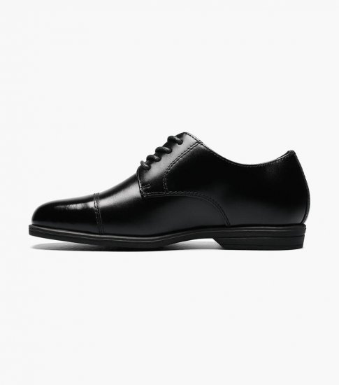 Florsheim Reveal Jr. Boys Cap Toe Oxford - Black - Click Image to Close