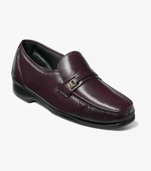 Florsheim Men's Riva Moc Toe Bit Loafer - Burgundy