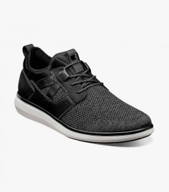 Florsheim Men's Venture Knit Plain Toe Lace Up Sneaker - Black Florsheim Men's Venture Knit Plain Toe Lace Up Sneaker - Black
