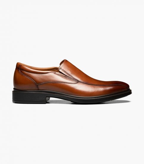 Florsheim Men's Forecast Waterproof Bike Toe Slip On - Cognac - Click Image to Close