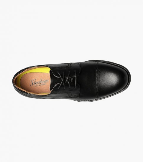 Florsheim Men's Midtown Cap Toe Oxford - Black - Click Image to Close