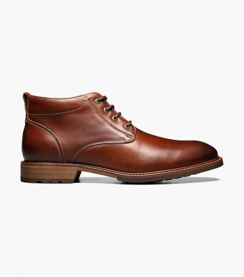 Florsheim Men's Lodge Plain Toe Chukka Boot - Chestnut - Click Image to Close