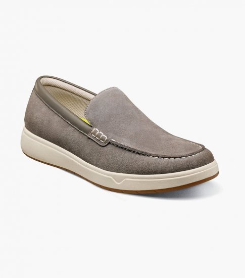 Florsheim Men's Heist Moc Toe Venetian Loafer - Gray Suede - Click Image to Close